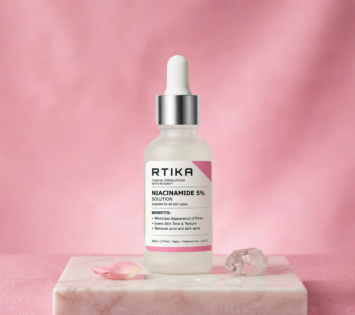 RTIKA - Niacinamide 5% Solution - 30ml (Dermatologist tested)